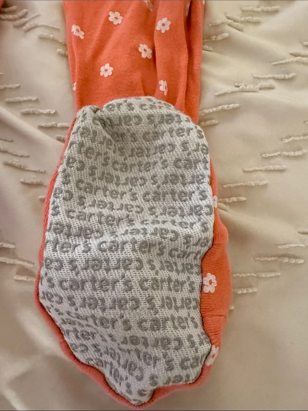 Orange Floral Baby Girls Pajamas with Squirrel Patch